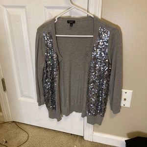Grey Sequin Talbots Sweater Size Large